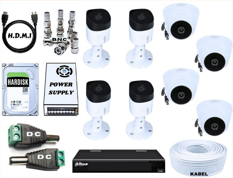 DAHUA Paket 8 Kamera 2MP Full HD 1080p
