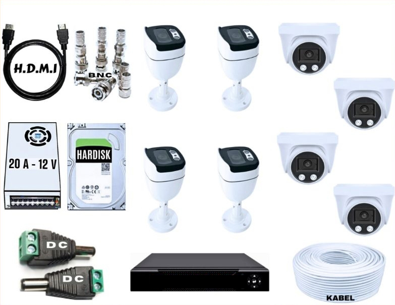 G-VISION Paket 8 Kamera 5MP TURBO 1080p color VU