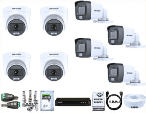 PAKET CCTV 8 KAMERA HIKVISION COLORVU AUDIO KOMPLIT - 2MP TURBO HD 1080P