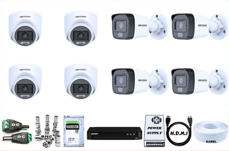 PAKET CCTV 16 KAMERA HIKVISION COLORVU AUDIO KOMPLIT – 2MP TURBO HD 1080P