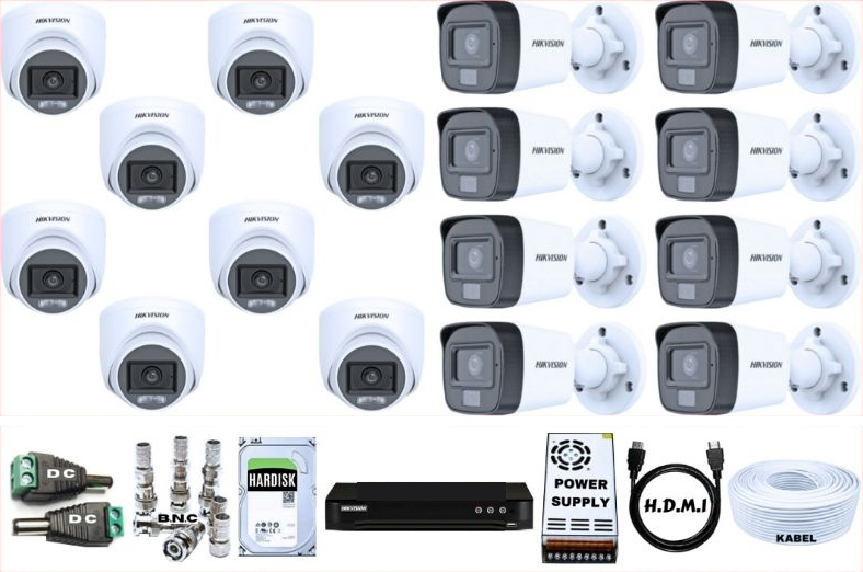 PAKET CCTV 16 KAMERA HIKVISION AUDIO COLORVU KOMPLIT – 5MP 3K